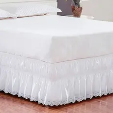 Saia Box Casal Queen Perolla Bordado Ultrassônico com Elástico