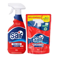 Tira Mofo e Limo Kit com Spray e Sache de Refil 500ml - Saif