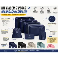 Kit 7/8/9/10  Pecas Bolsa Organizadoras Para Mala Roupas Bagagem Viagem