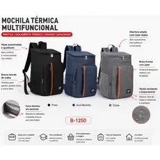 Mochila Térmica 23L com Isolamento para Bebidas e Alimentos | Ideal para Viagem, Praia e Piquenique B1250