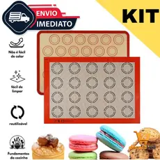 Kit Tapete De Silicone E Fibra De Vidro Culinário 40x30cm Pode usar no Forno Casa
