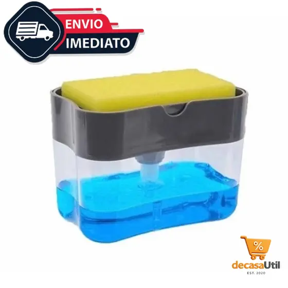 Dispensador Para Detergente Dispenser Sabao 2x1 Detergente Suporte Porta Bucha Esponja Limpeza