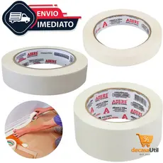 Fita Crepe Uso Geral Adesiva Branca 50 Metros Artesanato Marcação Artes Paredes 24mm 36mm 48mm