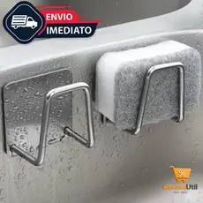 Aço inoxidável Suporte Porta Esponja para bucha de pia Prateleira de cozinha Envio Imediato