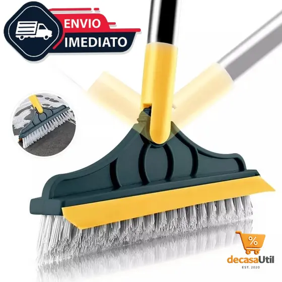 Escova 3 Em 1 Vassoura Rodo Gap Limpeza Esfregão Mop Limpa