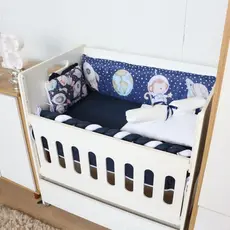 Mini Kit Berço 10 Peças Luxo | Protetor De Mini Berço | Qualidade e Conforto Maternidade