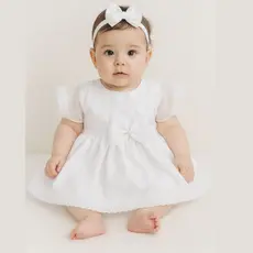 Vestido Bebe Batizado Com Tiara Analu