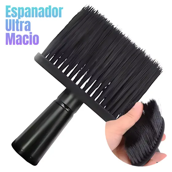 Espanador Corte Cabelo Pincel Barbeiro Barbearia Cabeleireiro Preto Profissional