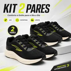 Kit 2 Pares Tênis Masculino Feminino Corrida Caminhada Leve Respirável Dia A Dia