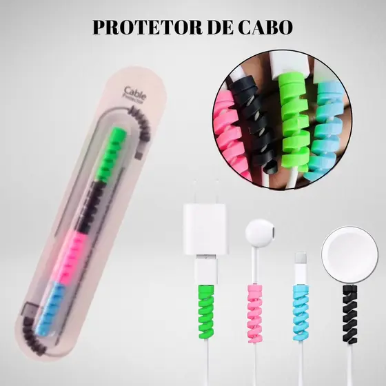 kit 4 protetor de cabo Sortidos de Silicone 9.2 x 35mm