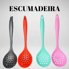 Escumadeira Grande De Silicone Vazada Arroz Frituras 28,5 x 8,5cm 1 unidade REF:22002