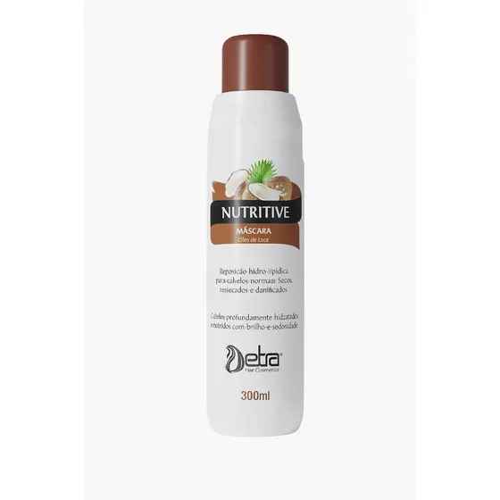 Máscara de Nutrição Nutritive Óleo de Coco 300ml Detra Hair Cosmetics Hidratação Capilar