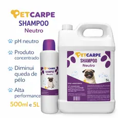 Shampoo Neutro Para todas as raças Pet Carpe 5 litros/500 ml diluiçao 1:10 banho tosagatos cachorro