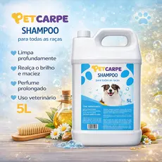 Shampoo Anti Pulgas e Antisséptico Pet Carpe 5L Diluição 1:10 Cães e Gatos Banho e Tosa