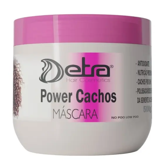 Máscara Hidratante Cachos Detox Hidrataçao para cabelos cacheados ondulados 500ml - Detra Cosméticos
