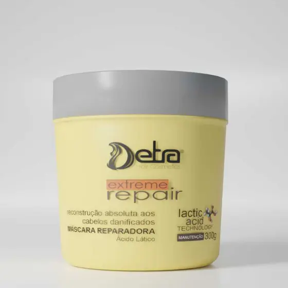 Máscara Hidratante Extreme Repair 300ml Hidratação Nutrição Profunda Pós Química Detra Cosmeticos