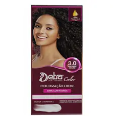 Kit Coloração Creme 3.0 Castanho Escuro 50g OX 20 Volumes Detra Hair Cosmeticos