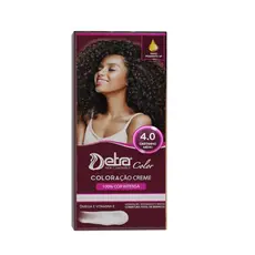 Kit color 4.0 Castanho Médio 50gr Coloração em creme Detra Hair Cosmeticos