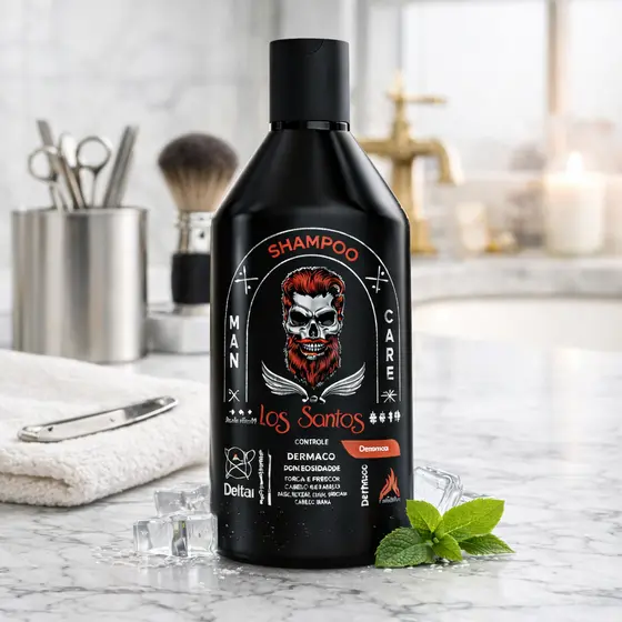 Shampoo de Crescimento para Barba Biotina 250ml Los Santos Detra Linha Masculina Barbearia