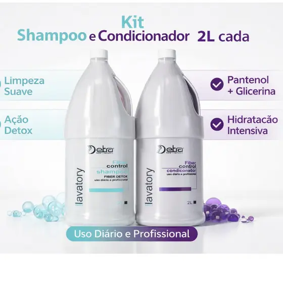 Shampoo Detox e condicionador galao 2 litros