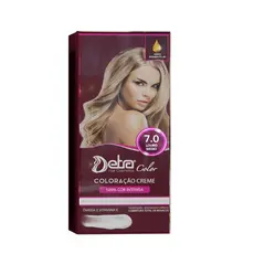 Kit color 7.0 Louro Médio 50gr Coloração creme Detra Hair Cosmeticos