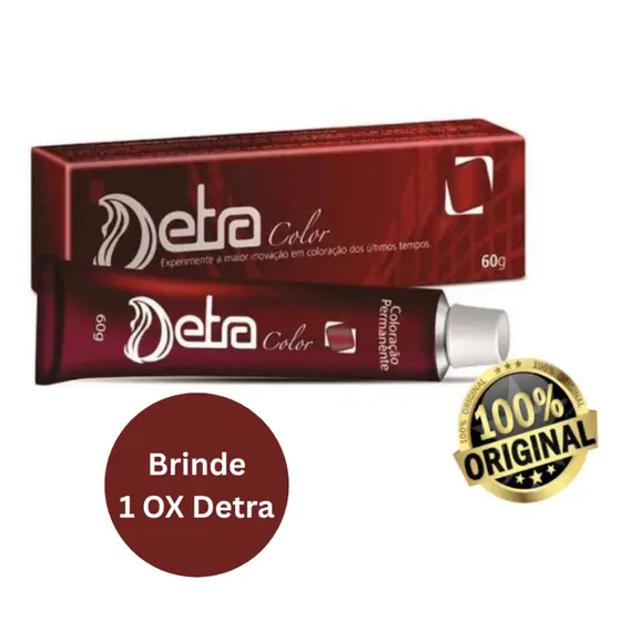 Coloração Creme 60g + Agua oxigenada 90ml Detra color Tinta de cabelo profissional tintura  permanente
