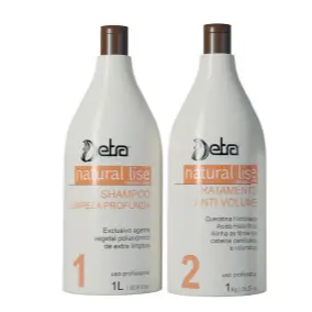 Kit Escova Progressiva Alisamento Natural Lise 2x1L Vita Lise shampoo e gloss redutor de volume