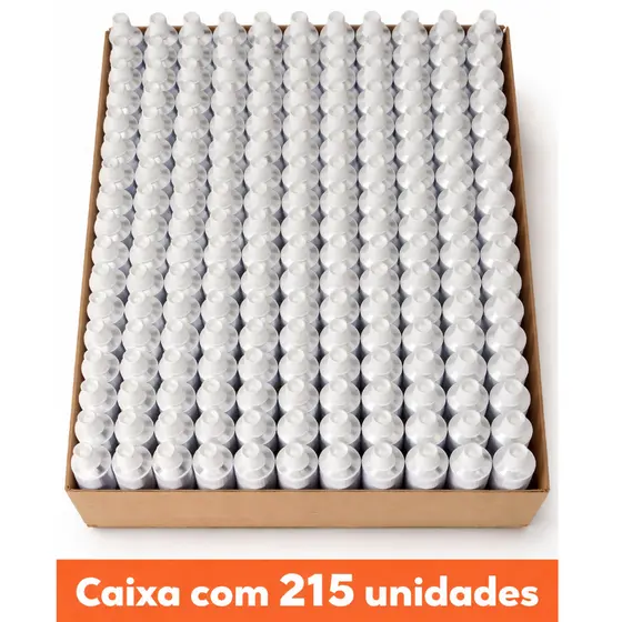 Bisnagas Alumínio 60g 215 Unid com Tampa Rosca branca 28 mm x 160 Esmaltadas branca verniz interno