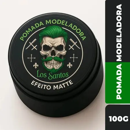 Pomada cera  Modeladora Efeito Mate 100g masculina Los Santos para cabelo homem Detra cosmeticos
