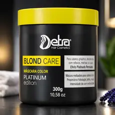 Máscara Matizadora Black Color Platinum Edition 300g Detra Hair Cabelo Escuro Realce de Cor