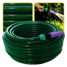 Mangueira de Jardim Trançada 1/2 Polegada com Esguicho e União Ideal para Lavadoras de Alta Pressão