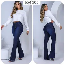 Calça Jeans Feminina Flare Cintura Alta Com Lycra efeito Empina Bumbum Premium