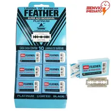 Kit 6 Feather Com 10 Lâminas Barbear Cada