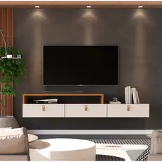 Rack Suspenso Lion Pequeno Painel Parede Quarto Estante Tv Home Decorativo para Sala Estar