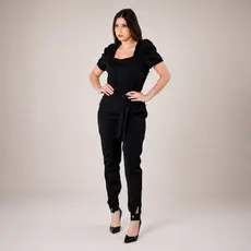 Conjunto Scrub Princesa Preto Manga Bufante Uniforme Clinica Escritório Feminino