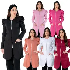 Jaleco Feminino Acinturado Manga Longa Bufante Varias Cores
