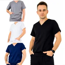 Blusa Scrub Gabardine Two Way Masculino Hospitalar Premium Não Amassa Seca Rapido Anti odor