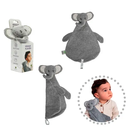 Naninha Algodão Elefante Cinza Baby Pil