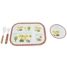Conjunto de Prato Talheres Fofo Infantil Quadrado Sortidos