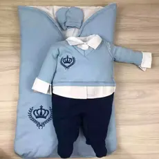 Saída maternidade menino Príncipe com saco de dormir confortável