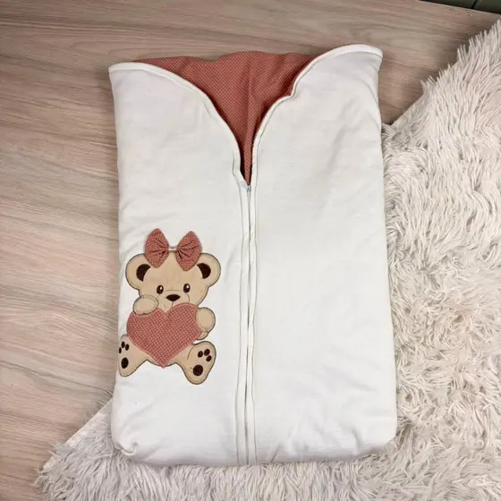 Saco de dormir porta bebê macio bordado