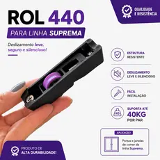 Carrinho ROL 440 Suprema Roldana Reforçada Porta Janela De Alumínio