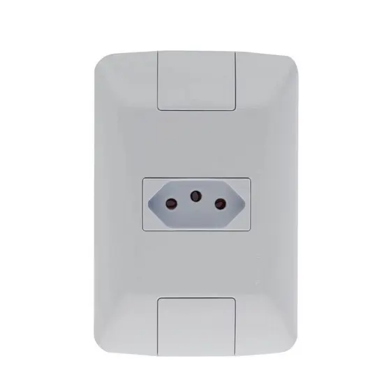 Conjunto Tomada 4x2 2P+T 10A/250V Elétrica Tramontina Aria Branca