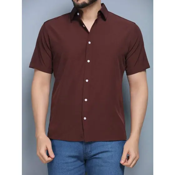 camisa social manga CURTA microfibra com Elastano Slim fit nao massa  passa fácil Tamanho P-G5