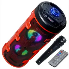 Caixa De Som Alto Falante Torre Bluetooth Grave Som Potente Rgb Microfone Aux Controle P2 Micro SD USB Radio FM Karaoke
