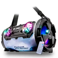 Caixa De Som Bluetooth Canhão Portátil Potente Aux Microfone Entrada Cartão Micro Sd USB Com Alça Com LED RGB