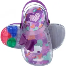 Chinelo Babuche Infantil Menina Glitter Irizê Com Roxo Camin