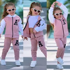 Conjunto Infantil De Moletom feminino Quentinho kit com 2 peças