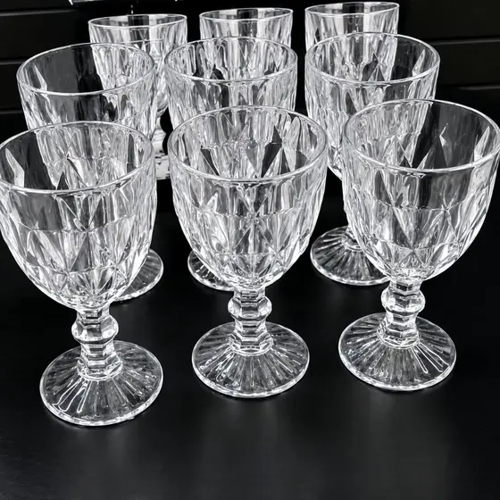 Jogo com 6 Taças  de Vidro Luxo Transparente Greek 340ml Rico em detalhes Novidade envio imediato