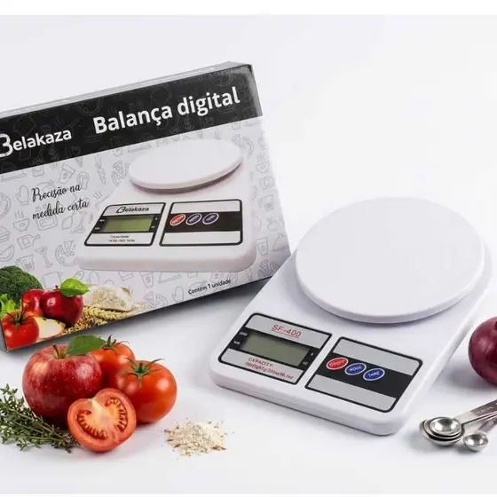Balança Digital de Cozinha 10kg Alta Precisão com Tara Display Iluminado
